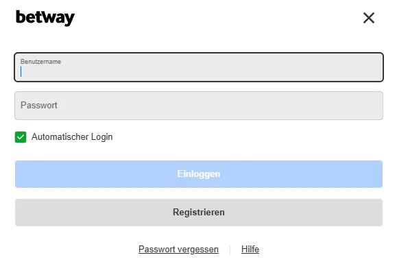Anmeldung im BETWAY CASINO
